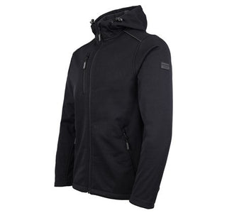 Tuff Stuff Hale Mens Waterproof Breathable Fleece Lined Hooded Softshell Work Jacket-BLACK - Borderland Muff