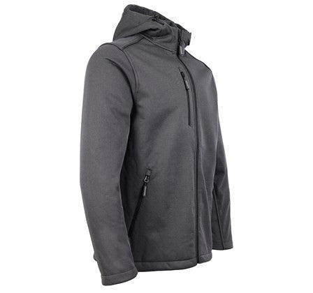 Tuff Stuff Hale Mens Waterproof Breathable Fleece Lined Hooded Softshell Work Jacket -GREY - Borderland Muff
