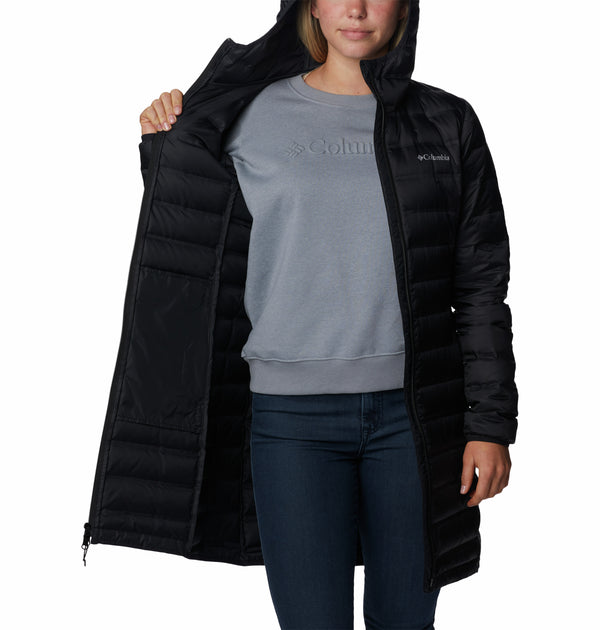 Columbia Ladies Lake 22 II Down Long Hooded Jacket-BLACK - Borderland Muff
