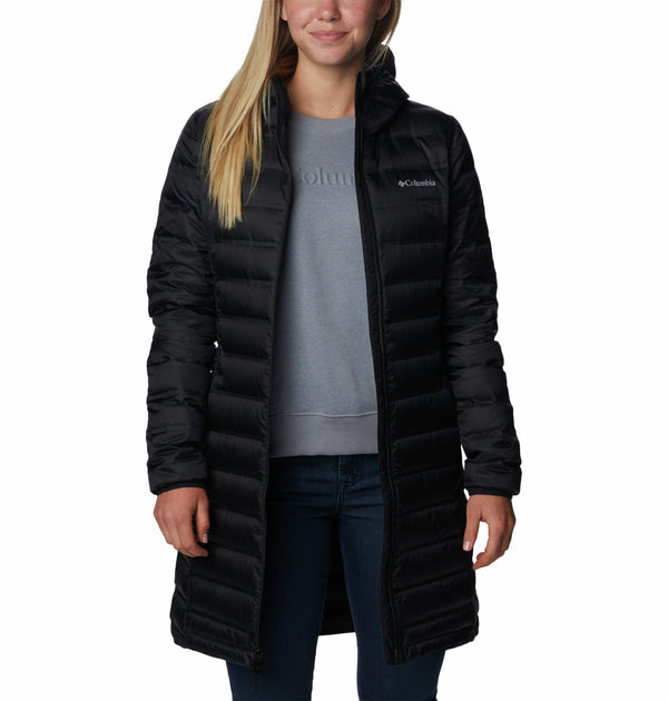 Columbia Ladies Lake 22 II Down Long Hooded Jacket-BLACK - Borderland Muff