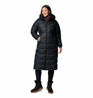 Columbia Ladies Pike Lake II Long relaxed Fit Insulated Hooded Jacket  Omni-Heat™ thermal reflective. Omni-Shield™ advanced repellency. 100% recycled -BLACK - Borderland Muff