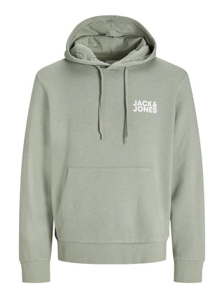 Jack & Jones Mens Logo Standard Fit Hoody -GREEN - Borderland Muff