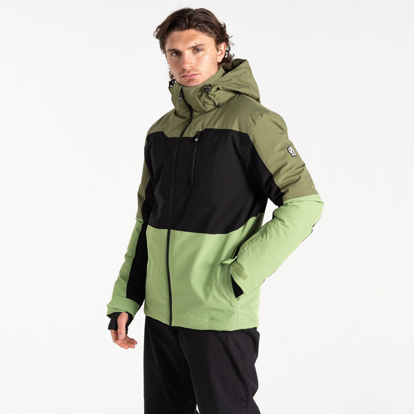 Dare2b Mens Edge II Waterproof Breathable Stretch Ski Jacket-OLIVE - Borderland Muff