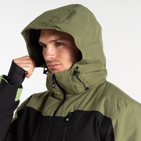 Dare2b Mens Edge II Waterproof Breathable Stretch Ski Jacket-OLIVE - Borderland Muff