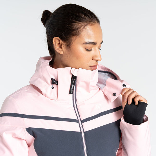 Dare2b Ladies Flurry Waterproof Breathable Stretch Ski Jacket-ROSE - Borderland Muff