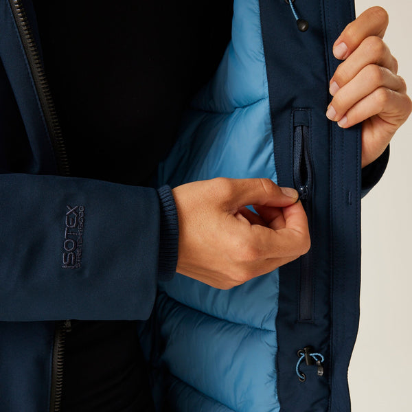 Regatta Ladies Yewbank IV Waterproof Breathable Stretch Insulated Jacket-NAVY - Borderland Muff