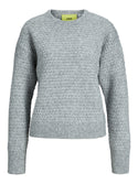 JJXX Ladies Milly Structured Regular Fit Crew Neck Knit-GREY MELANGE - Borderland Muff
