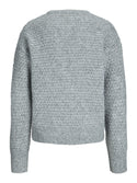 JJXX Ladies Milly Structured Regular Fit Crew Neck Knit-GREY MELANGE - Borderland Muff