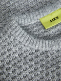 JJXX Ladies Milly Structured Regular Fit Crew Neck Knit-GREY MELANGE - Borderland Muff