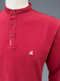 Minerlal Dori Long Sleeve Grandad Tee-BURGUNDY - Borderland Muff