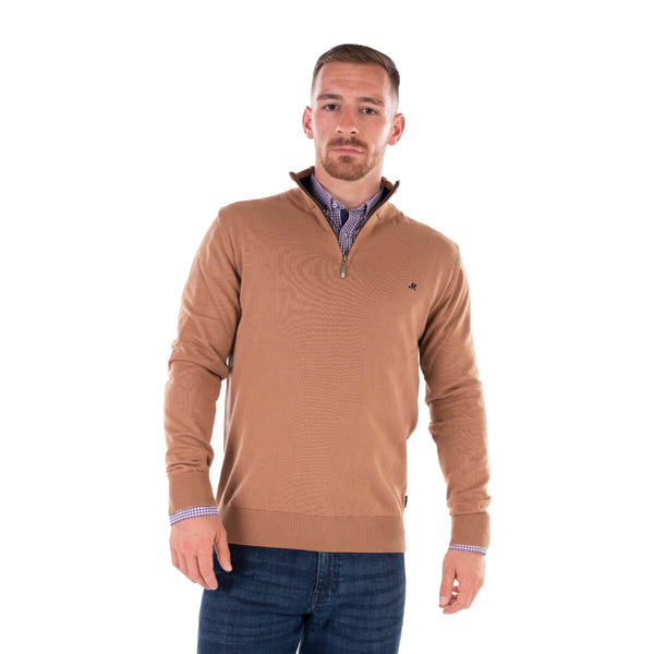 Mineral Mens ALTIS Half Zip Sweatshirt-CARAMEL - Borderland Muff