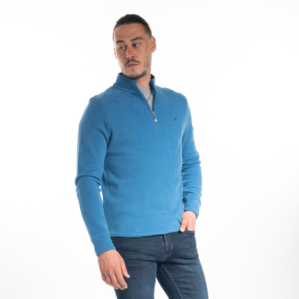 Mineral Mens KENTUCKY Half Zip Sweatshirt -PRUSSIAN BLE - Borderland Muff