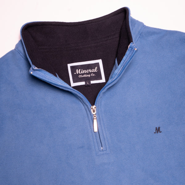 Mineral Mens KENTUCKY Half Zip Sweatshirt -PRUSSIAN BLE - Borderland Muff