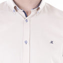 Mineral ANDAR Oxford Cotton Mix Short Sleeve Shirt-STONE - Borderland Muff