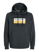 Jack & Jones Mens Fredrisksberg Box Overhead Regular Fit Hoody-FOREST GREEN - Borderland Muff