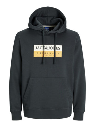 Jack & Jones Mens Fredrisksberg Box Overhead Regular Fit Hoody-FOREST GREEN - Borderland Muff