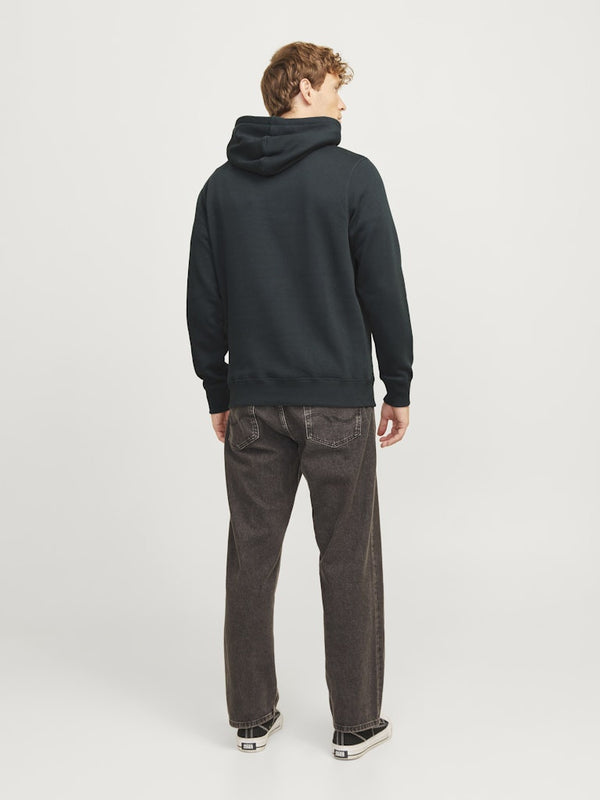 Jack & Jones Mens Fredrisksberg Box Overhead Regular Fit Hoody-FOREST GREEN - Borderland Muff