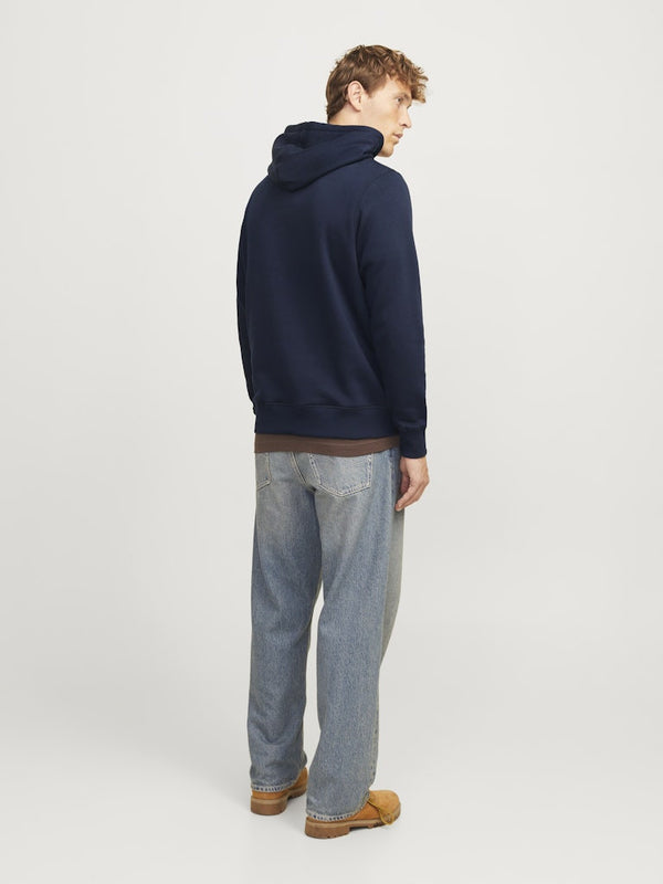 Jack & Jones Mens Fredrisksberg Box Overhead Regular Fit Hoody-SKY CAPTAIN - Borderland Muff