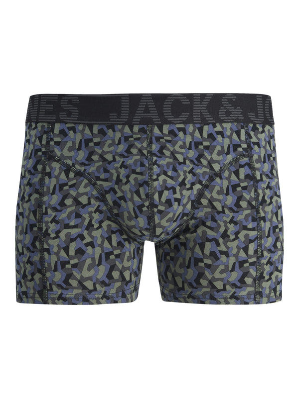 Jack & Jones Mens 3 Pack Danny Comfort Stretch Trunks-BLACK - Borderland Muff