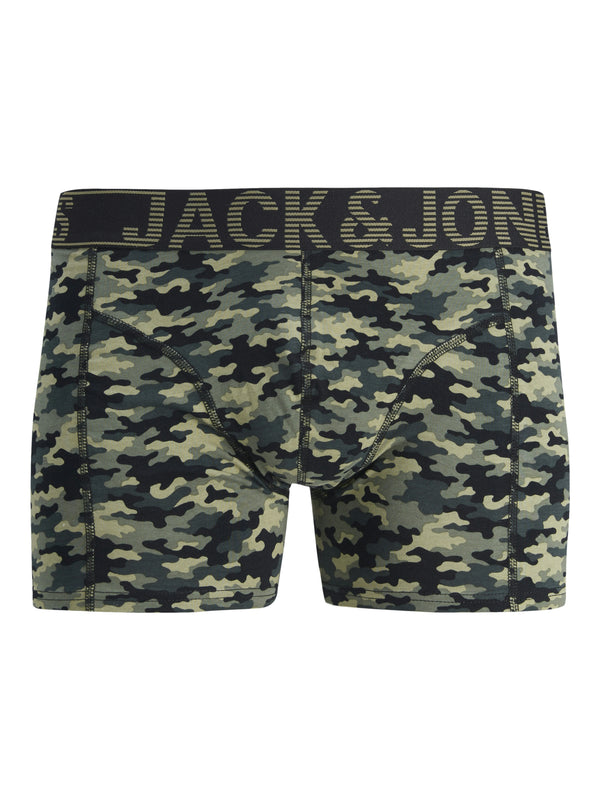 Jack & Jones Mens 3 Pack Danny Comfort Stretch Trunks-BLACK - Borderland Muff