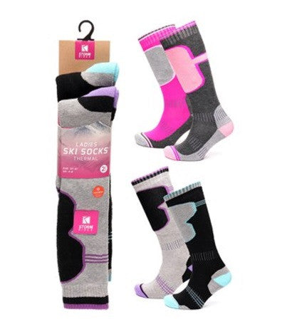 Ladies 2 Pack Thermal Ski Socks 4-8 - Borderland Muff
