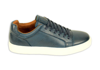 Front Mens Bronx Leather Casual Shoe-NAVY - Borderland Muff