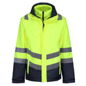 Regatta Mens Pro Hi Vis 3 In 1 Waterproof Breathable Windproof Work Jacket-HIVIZ YELNVY - Borderland Muff