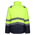 Regatta Mens Pro Hi Vis 3 In 1 Waterproof Breathable Windproof Work Jacket-HIVIZ YELNVY - Borderland Muff