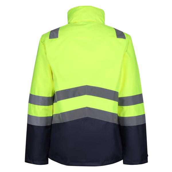 Regatta Mens Pro Hi Vis 3 In 1 Waterproof Breathable Windproof Work Jacket-HIVIZ YELNVY - Borderland Muff