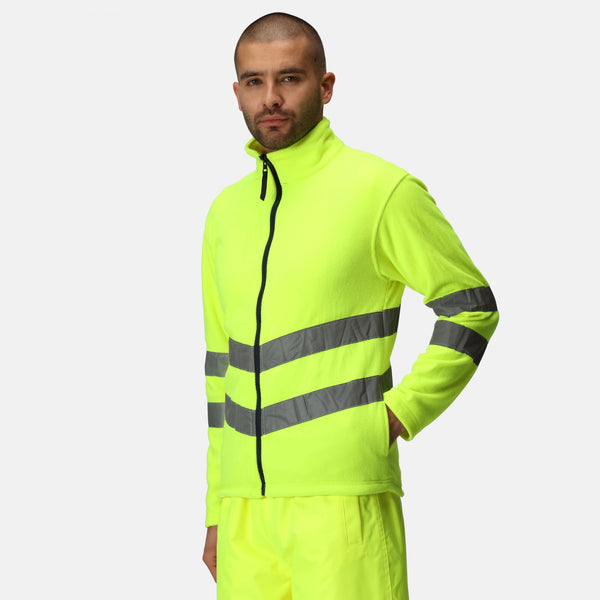 Regatta Mens Pro Hi Vis 3 In 1 Waterproof Breathable Windproof Work Jacket-HIVIZ YELNVY - Borderland Muff