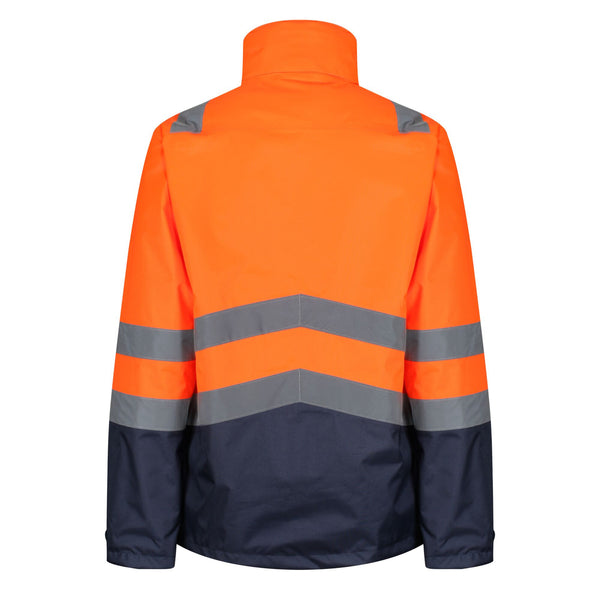 Regatta Mens Pro Hi Vis 3 In 1 Waterproof Breathable Windproof Work Jacket-HIVIZ ORANVY - Borderland Muff