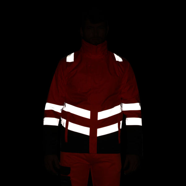 Regatta Mens Pro Hi Vis 3 In 1 Waterproof Breathable Windproof Work Jacket-HIVIZ ORANVY - Borderland Muff