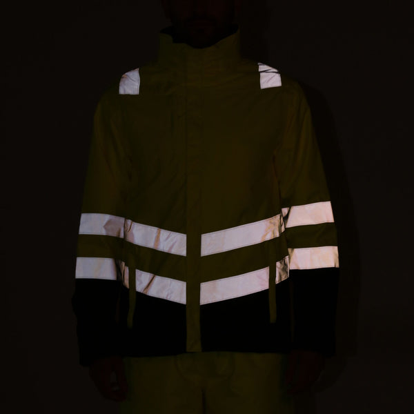 Regatta Mens Pro Hi Vis 3 In 1 Waterproof Breathable Windproof Work Jacket-HIVIZ YELNVY - Borderland Muff