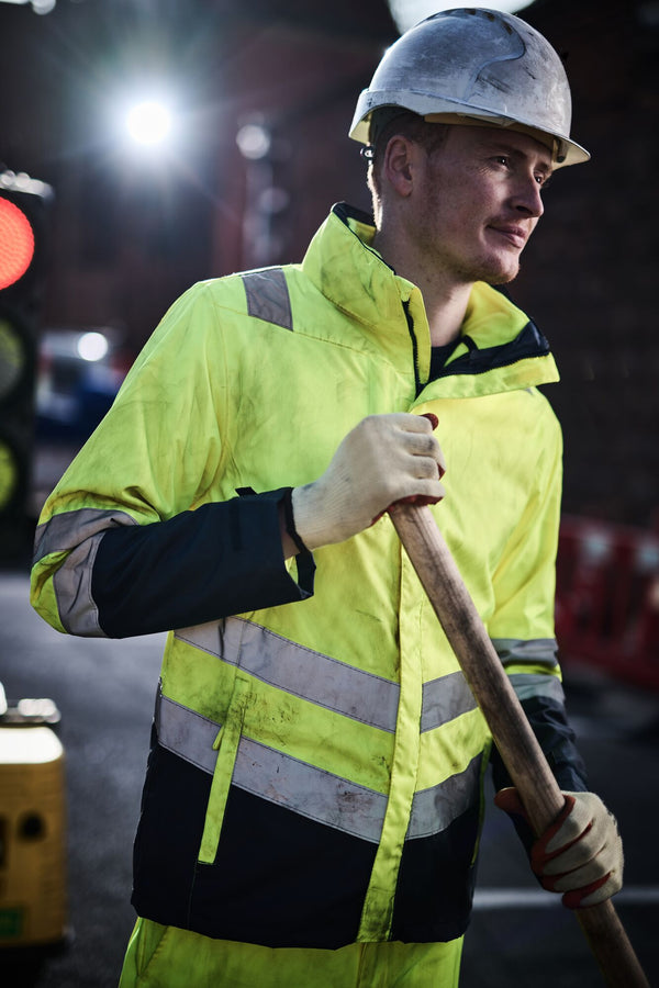 Regatta Mens Pro Hi Vis 3 In 1 Waterproof Breathable Windproof Work Jacket-HIVIZ YELNVY - Borderland Muff