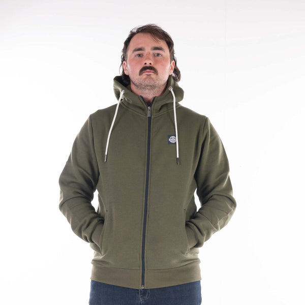 Mineral Mens Full Zip Hooded Fleece-FOREST GREEN - Borderland Muff