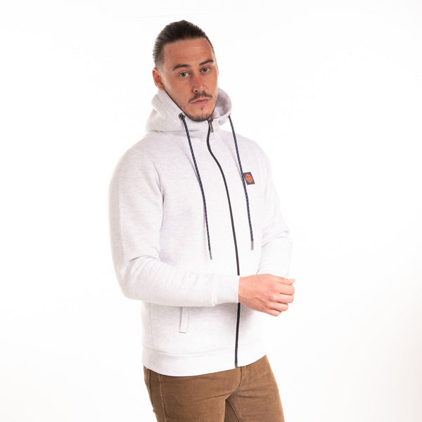 Mineral Mens Full Zip Hooded Fleece-SNOW - Borderland Muff