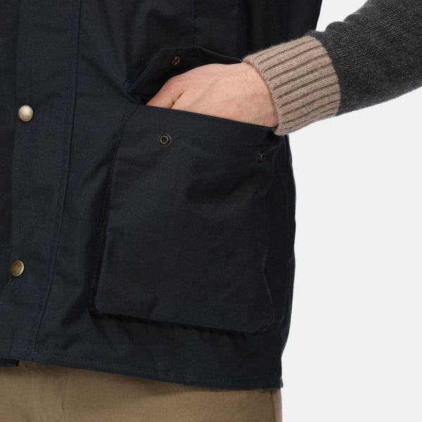 Regatta TRA872 Banbury Wax Bodywarmer – Waxed Cotton Gilet with Water Repellent Finish - Borderland Muff