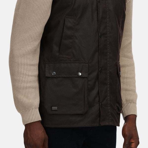 Regatta TRA872 Banbury Wax Bodywarmer – Waxed Cotton Gilet with Water Repellent Finish - Borderland Muff