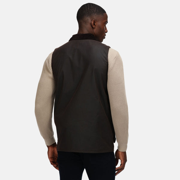 Regatta TRA872 Banbury Wax Bodywarmer – Waxed Cotton Gilet with Water Repellent Finish - Borderland Muff