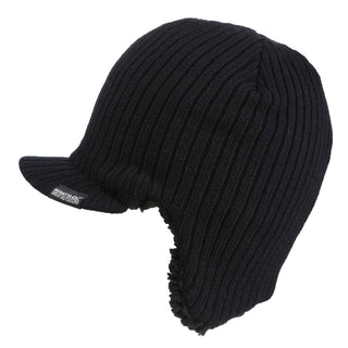 Regatta Anvil Borg Fleece Lined Longer Length Peaked Cap-BLACK - Borderland Muff