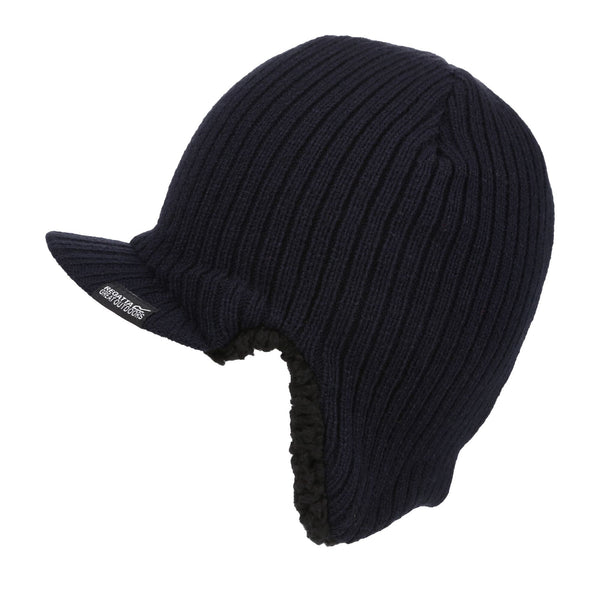 Regatta Anvil Borg Fleece Lined Longer Length Peaked Cap-NAVY - Borderland Muff