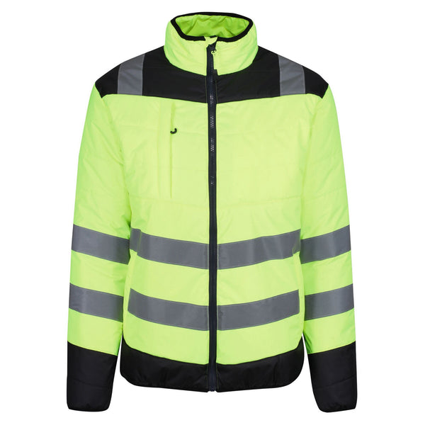 Regatta Mens Pro Hi Vis Thermal Work Jacket-HIVIZ YELNVY - Borderland Muff