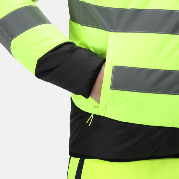 Regatta Mens Pro Hi Vis Thermal Work Jacket-HIVIZ YELNVY - Borderland Muff