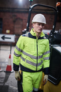 Regatta Mens Pro Hi Vis Thermal Work Jacket-HIVIZ YELNVY - Borderland Muff