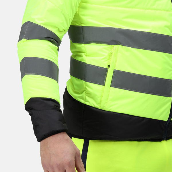 Regatta Mens Pro Hi Vis Thermal Work Jacket-HIVIZ YELNVY - Borderland Muff