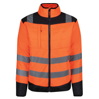 Regatta Mens Pro Hi Vis Thermal Work Jacket-HIVIZ ORANVY - Borderland Muff