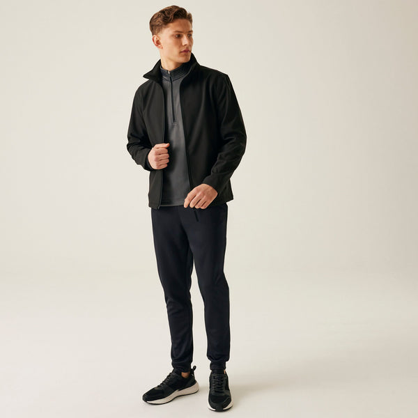 Regatta Mens Lightweight Water repellent Wind Resistant Stretch Light Softshell Jacket-BLACK - Borderland Muff