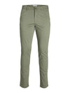 Jack & Jones Mens Marco Bowie Slim Fit Smart Casual Chino Trouser - Lichen - Borderland Muff