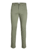 Jack & Jones Mens Marco Bowie Slim Fit Smart Casual Chino Trouser - Lichen - Borderland Muff