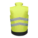 Regatta Mens Pro Hi Vis Waterproof Windproof Breathable Insulated Work Bodywarmer -HIVIZ YELNVY - Borderland Muff